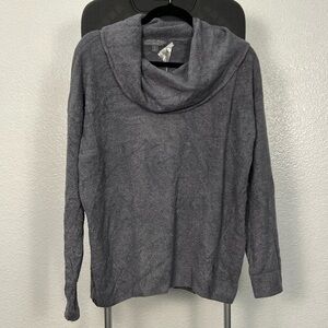 Barefoot Dreams CozyChic Lite Cowlneck Pullover Shadow Blue Color Sweater Size M